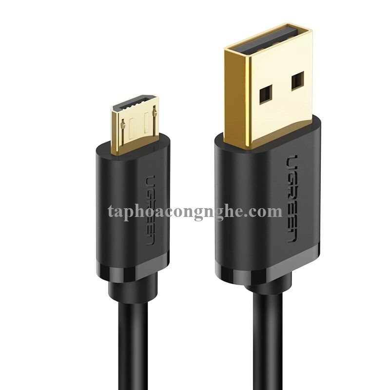Ugreen 10839 3M màu Đen Cáp sạc truyền dữ liệu USB 2.0 sang MICRO USB lõi đồng US125 30010839
